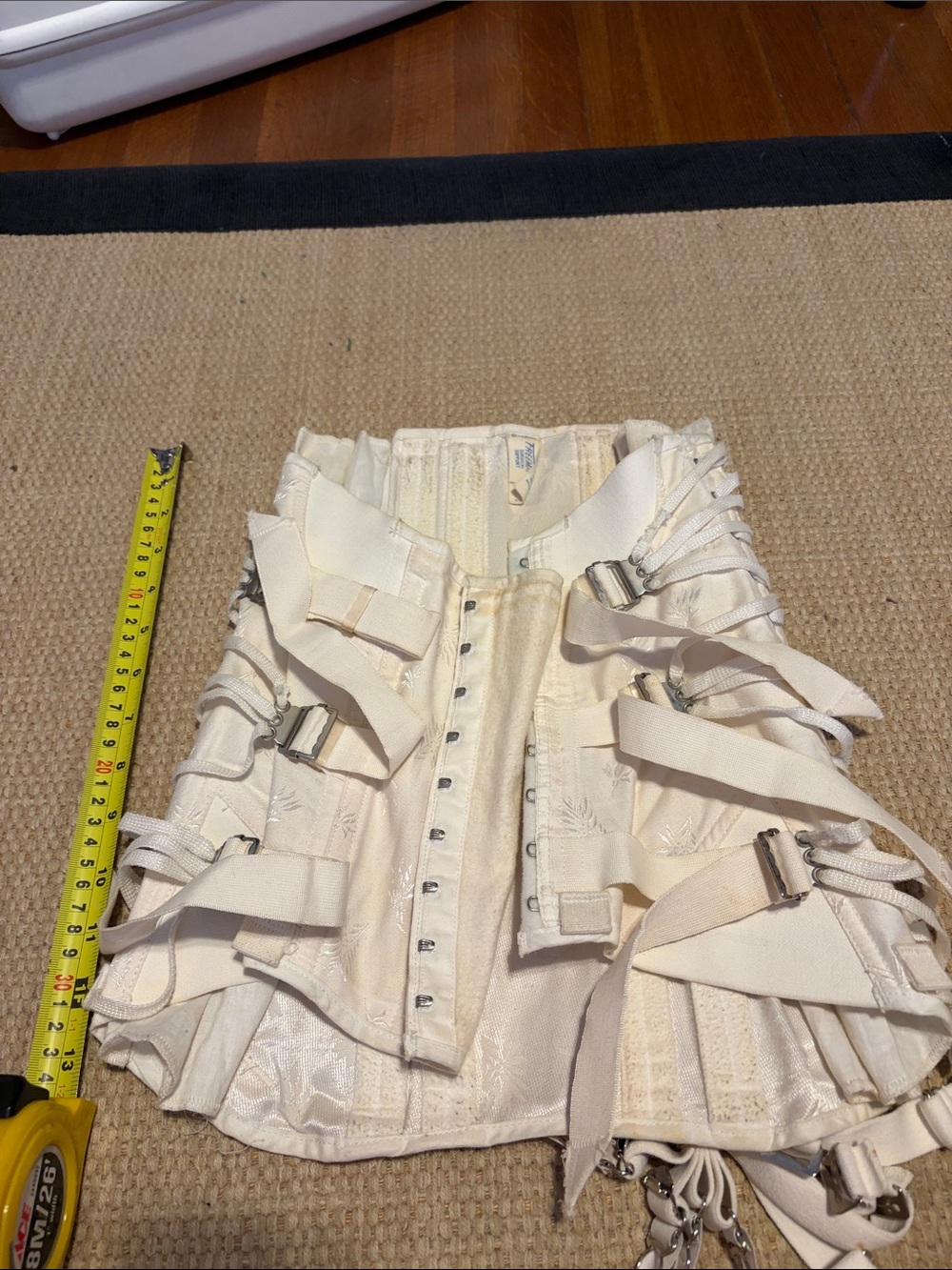 Ivory Corset-Style Post Surgical Support System with Strap Details